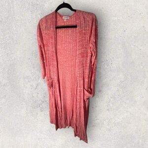 Lularoe Small Sarah Cardigan Women’s Red Textured Print NWT